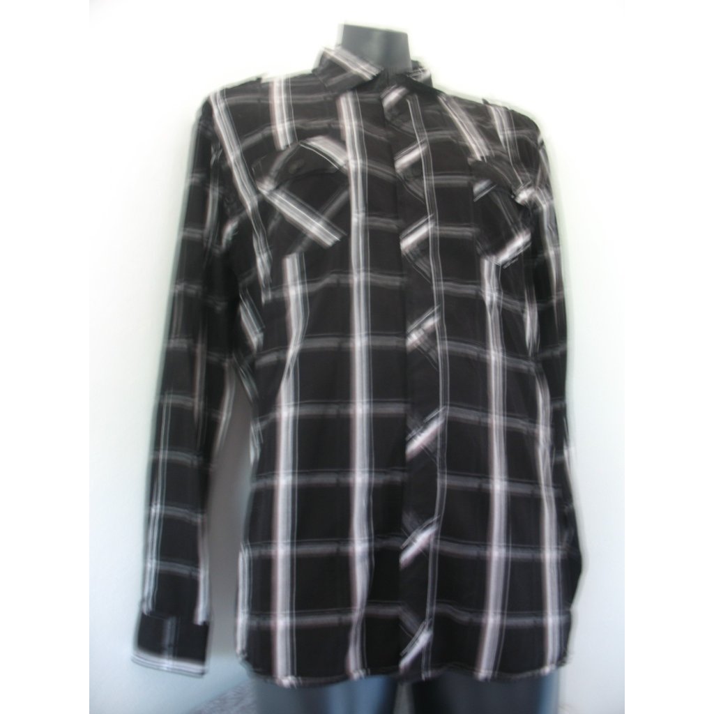 Eightyeight Cowboy Men's Western Rodeo Black/White Plaid Shirt Sz Xxl